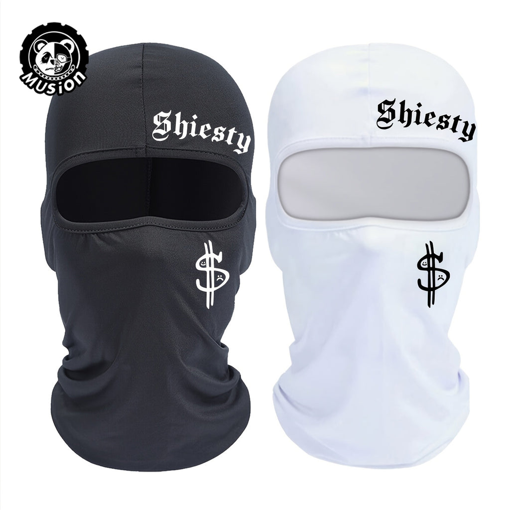 Musion Shiesty Y2K Hip Hop Dollar Fashion Print Face Mask Breathable Motorcycle Mask Balaclava Breathable Headwear for Riding and Outdoor Sport
