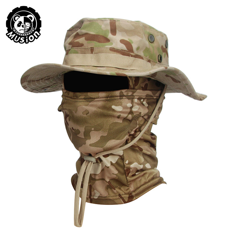 Musion Boonie Hat Balaclava Hat Suit Foldable Soft Hat Sun Protection Fishing Cap Breathable Fisherman Outdoor Hunting Fishing Wide Hat Sunscreen Caps