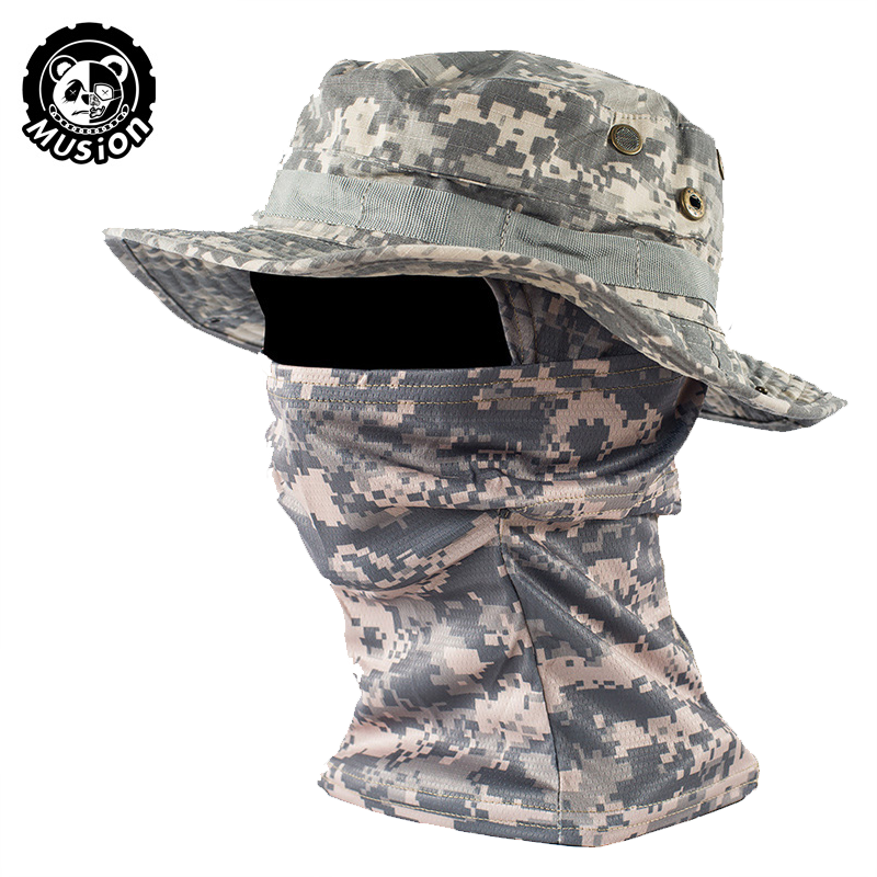 Musion Boonie Hat Balaclava Hat Suit Foldable Soft Hat Sun Protection Fishing Cap Breathable Fisherman Outdoor Hunting Fishing Wide Hat Sunscreen Caps