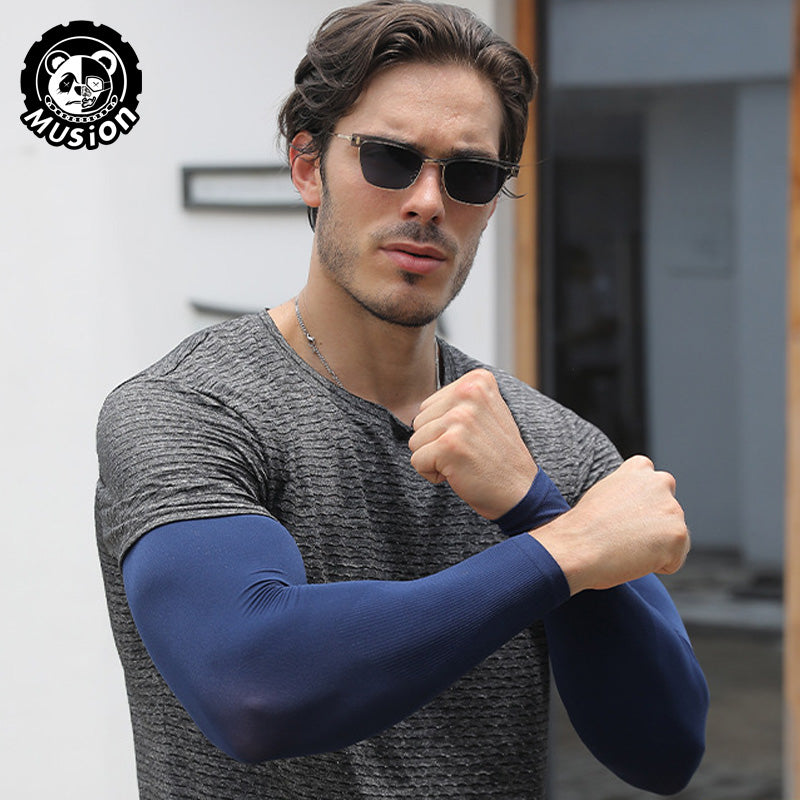Musion High Elastic Plus Size XXL Arm Sleeves Sun Protection Hand Sock Extended and Widened Big Size Sleeve for Muscular Men