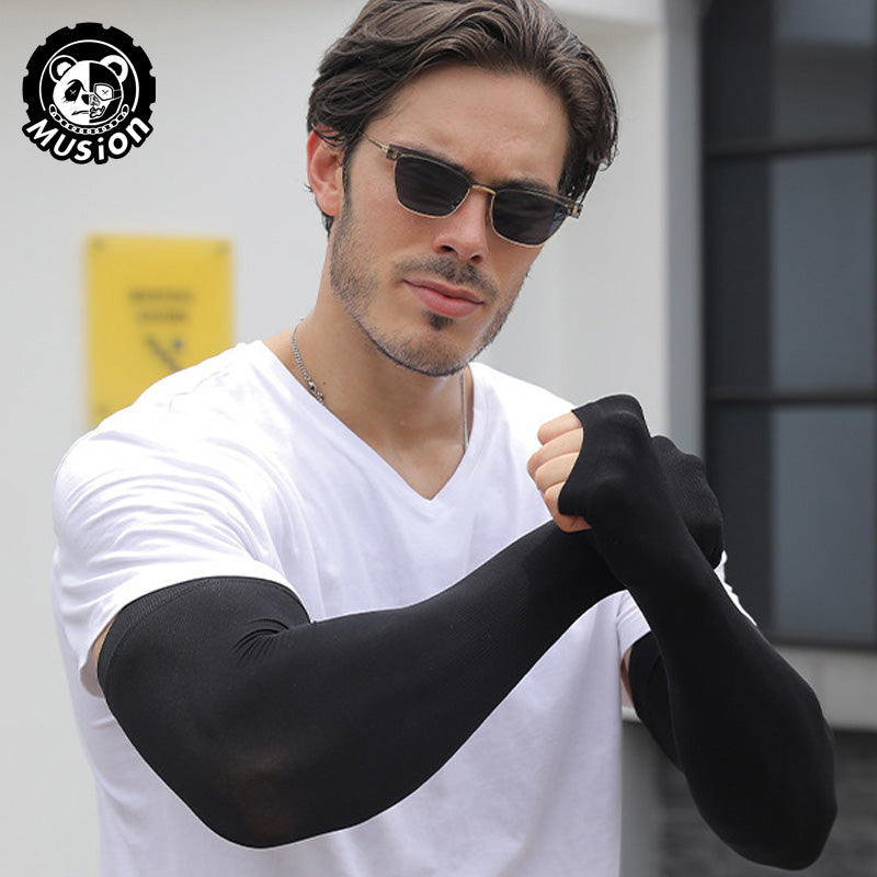 Musion High Elastic Plus Size XXL Arm Sleeves Sun Protection Hand Sock Extended and Widened Big Size Sleeve for Muscular Men