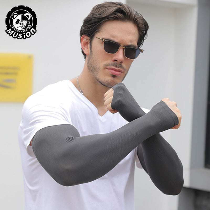 Musion High Elastic Plus Size XXL Arm Sleeves Sun Protection Hand Sock Extended and Widened Big Size Sleeve for Muscular Men